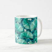 Grünes Ginkgo-Bilobulardmuster Kaffeetasse (VorderseiteRechts)
