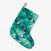 Grünes Ginkgo-Bilobulardmuster Kleiner Weihnachtsstrumpf (Vorderansicht (hängend))