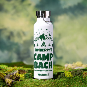 Grünes Glamping-Junggesellinnenabschied Trinkflasche
