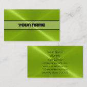 Grünes glänzendes Edelstahl-Metall Visitenkarte (Vorne/Hinten)