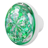 Grünes Glas-Kristall-Blasen-Effekt Keramikknauf (Rechts)