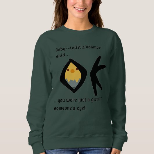 Grünes 'Gleam in Eye' Basic Sweatshirt Boomerangin (Vorderseite)