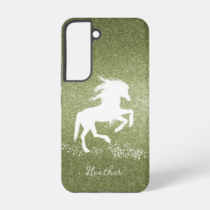 Grünes Glitter-Einhorn-Samsung-Galaxy-Case Samsung Galaxy Hülle