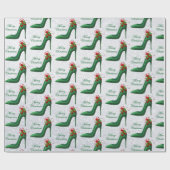 Grünes Glitzer - Heels Geschenkpapier (Flach)