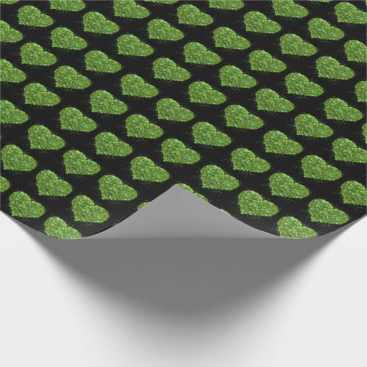 Grünes glitzerndes Glitzer Geschenkpapier (Ecke)