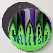 Grünes Glück Halloween Strippenfangs Button (Vorne & Hinten)