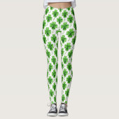 Grünes Glücksklee-Muster St. Patrick's Day Leggings (Vorderseite)