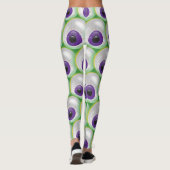 Grünes, glühendes Lila Augapfel Halloween Leggings (Rückseite)