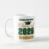 Grünes Gold Absolventengeschenk Klasse 2026 Kaffeetasse (Links)