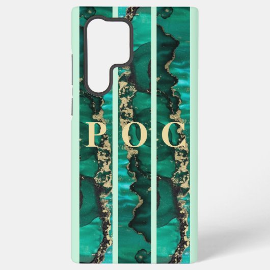 Grünes Gold Abstract Monogram Case-Mate Samsung Galaxy Hülle (Rückseite)