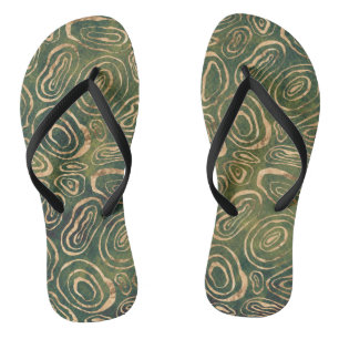 Grünes Gold abstrakt Badesandalen