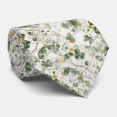 Grünes Gold Clover Kleeblatt Botanisch | Neck Tie Krawatte (Gerollt)