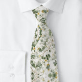 Grünes Gold Clover Kleeblatt Botanisch | Neck Tie Krawatte