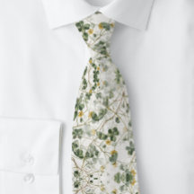Grünes Gold Clover Kleeblatt Botanisch | Neck Tie