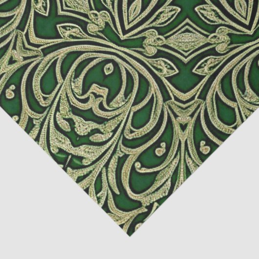 Grünes Gold-Dekorpapier Seidenpapier (Detail)