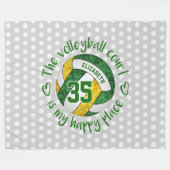 grünes Gold Der Volleyballplatz ist mein glücklich Fleecedecke (Vorderseite (Horizontal))