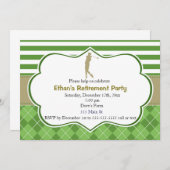 Grünes Gold des Ruhestands-Party Einladungsgolfs Einladung (Vorne/Hinten)