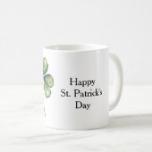 Grünes Gold Glanz Shamrock St. Patrick's Day Kaffeetasse (VorderseiteRechts)