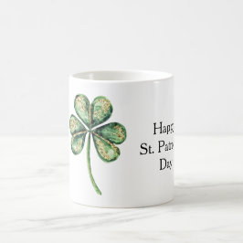 Grünes Gold Glanz Shamrock St. Patrick's Day Kaffeetasse