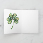 Grünes Gold Glanz Shamrock St. Patrick's Day Karte (Innenseite)