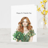 Grünes Gold Glanz Shamrock St. Patrick's Day Karte (Gelbe Blume)