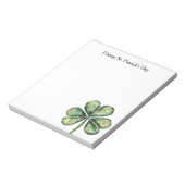 Grünes Gold Glanz Shamrock St. Patrick's Day Notizblock (Rotiert)