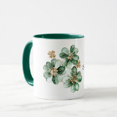 Grünes Gold Glitter Kleeblatt St. Patrick's Day Tasse (Vorderseite Links)