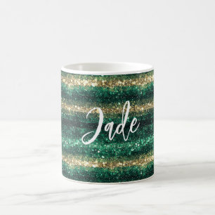 Grünes Gold Glitter Weihnachten Kaffeetasse