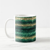 Grünes Gold Glitter Weihnachten Kaffeetasse (Links)