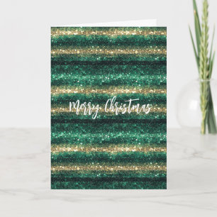 Grünes Gold Glitter Weihnachten Karte