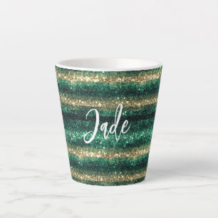 Grünes Gold Glitter Weihnachten Milchtasse