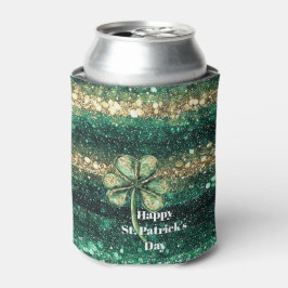 Grünes Gold Glitz Kleeblatt St. Patricks Tag Dosenkühler