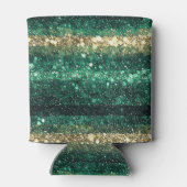 Grünes Gold Glitz Kleeblatt St. Patricks Tag Dosenkühler (Rückseite)