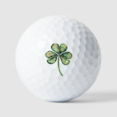 Grünes Gold Glitz Shamrock   Golfball (Vorderseite)