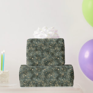 Grünes Gold Glitzer Geburtstag Geschenkpapier