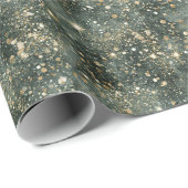 Grünes Gold Glitzer Geburtstag Geschenkpapier (Rolleneckpunkt)
