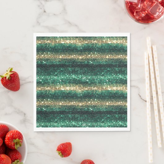 Grünes Gold Glitzer Glamour St. Patricks-Tag Serviette (Beispiel)