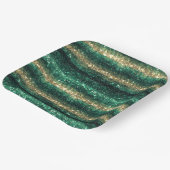 Grünes Gold Glitzer Glitter St. Patricks Tag   Pappteller (Gewinkelt)