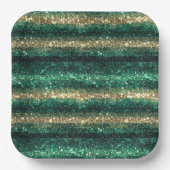 Grünes Gold Glitzer Glitter St. Patricks Tag   Pappteller (Vorderseite)