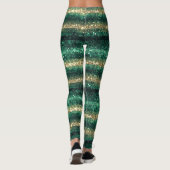 Grünes Gold Glitzer St. Patrick's Day Glitter Leggings (Rückseite)