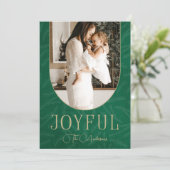 Grünes Gold Modernes Botanisches Foto Feiertagskarte (Stehend Vorderseite)