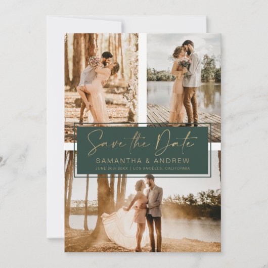 Grünes Gold Save the Date 3 Foto Raster (Vorderseite)