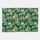 Grünes Gold Shamrock St. Patrick's Day Geschirrtuch (Horizontal)