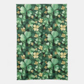 Grünes Gold Shamrock St. Patrick's Day Geschirrtuch (Vertikal)