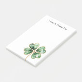 Grünes Gold Shamrock St. Patrick's Day Post-it Klebezettel (angewinkelt)