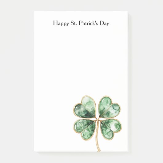 Grünes Gold Shamrock St. Patrick's Day Post-it Klebezettel (Vorderseite)
