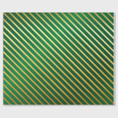 Grünes Gold-Streifenpapier Geschenkpapier (Flach)