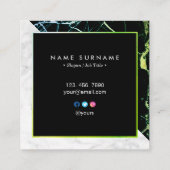 Grünes Gold u. weiße quadratische Quadratische Visitenkarte (Rückseite)