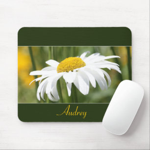 Grünes Gold und Weiß Mousepad