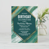 Grünes Goldabstrakter Einladung (Stehend Vorderseite)